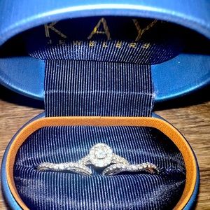 Three Ring Engagement and Wedding Band Set